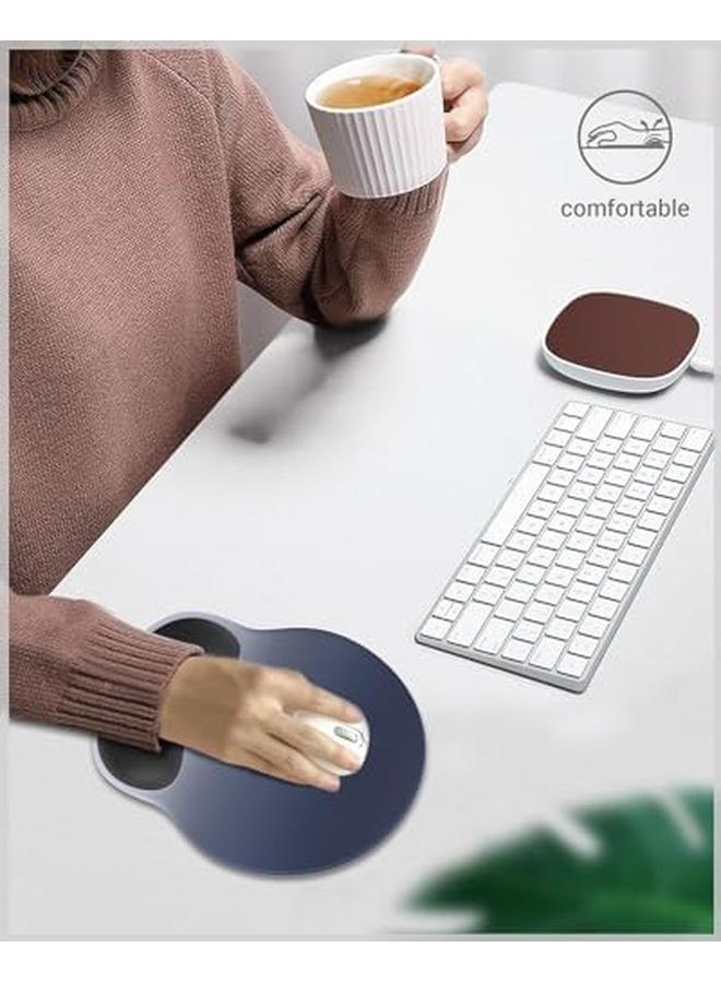 erorex Mouse Pad Fashionable Ergonomic Mouse Pad With Memory Foam Wrist Support Computer Silicone Thickened Anti Slip Mouse Pad Relieve Wrist Pain Gel Mouse Pad Gradient Blue Black  - Image 5