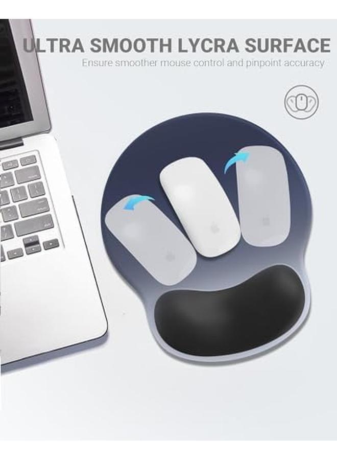 erorex Mouse Pad Fashionable Ergonomic Mouse Pad With Memory Foam Wrist Support Computer Silicone Thickened Anti Slip Mouse Pad Relieve Wrist Pain Gel Mouse Pad Gradient Blue Black  - Image 4