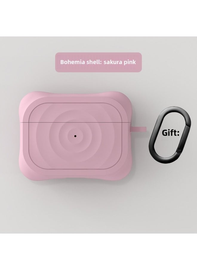Generic - Boyang Headphone Protective Case For Airpods Pro For Apple Headphones Liquid Advanced Sense Anti-lost Original-Color:Sakura Powder (ti Powder)-Applicable Models:Airpods 4 - Image 1