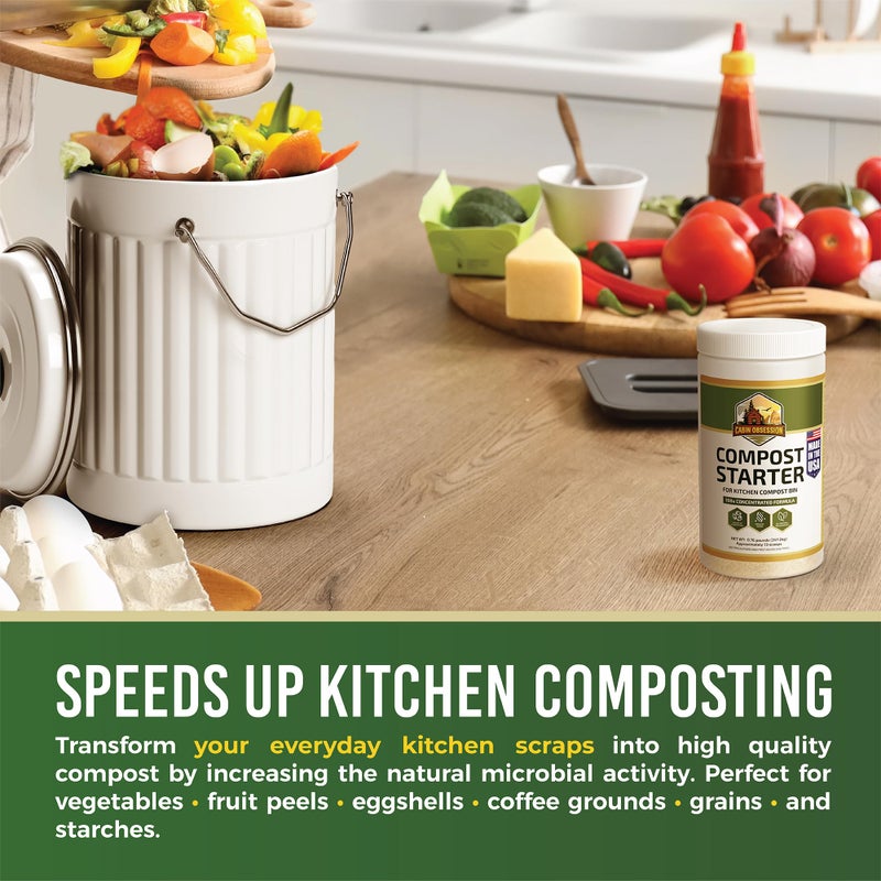 Cabin Obsession Compost Starter - 100X Concentrated All Natural Compost Accelerator For Countertop Kitchen Bin - Odor-Free  Fast-Acting Microbial Formula - Approximately 73 Scoops - Image 4