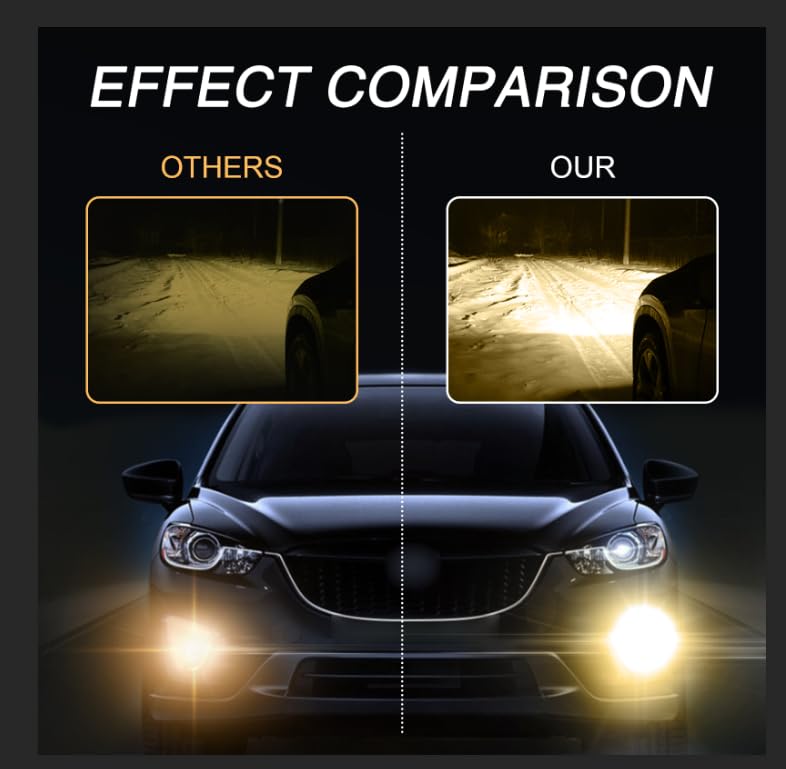awlbed 2 PCS Car Halogen Fog Light Bulb, 12V 55W Waterproof Glass Vehicle Spotlights Replacements, Universal Automotive High Beam Lighting Accessories for Truck SUV Car (Warm White Light #H11) - Image 4