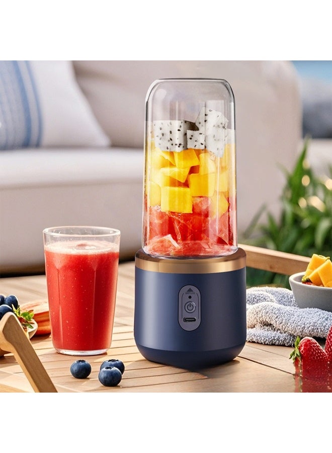 Portable Blender,USB Rechargeable, Electric Juicer with 2 Travel Cups and 6 Blades,Fruit Cup,for Smoothies , Shakes , Fruit , Ice, 400ml - Image 4