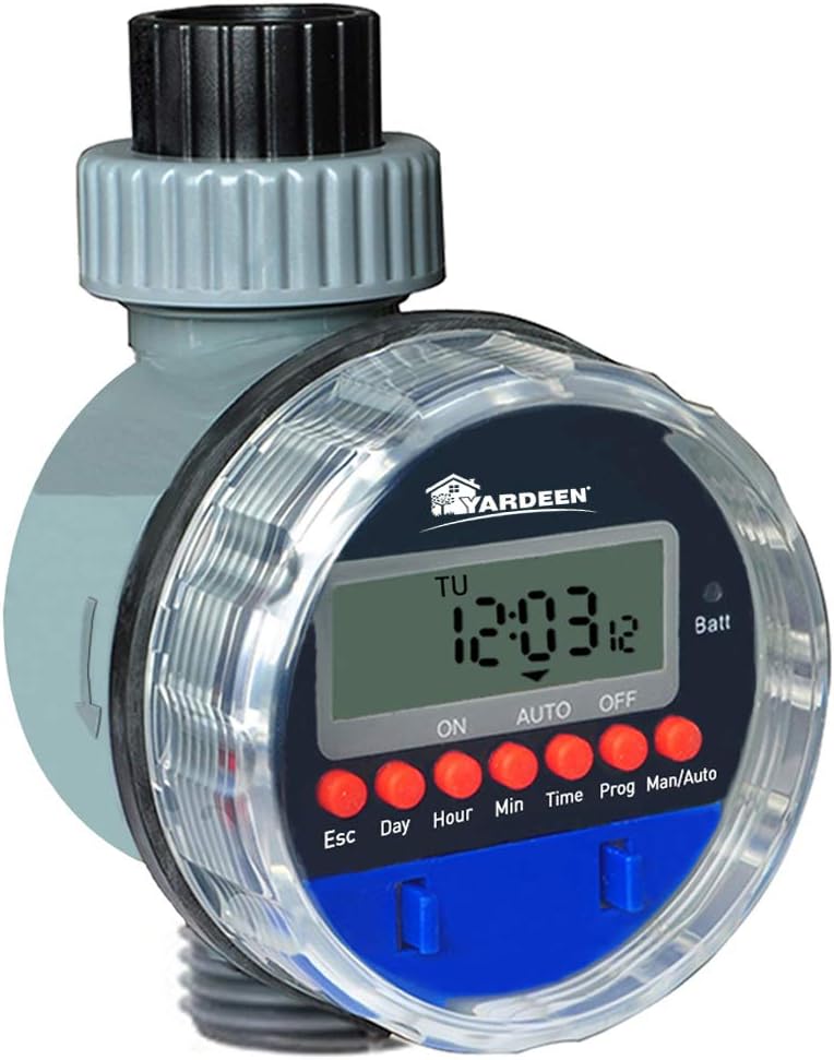 Yardeen Electronic Water Timer Garden Irrigation Controller Digital Intelligence Watering System LCD Waterproof, No Water Pressure Required - Image 1