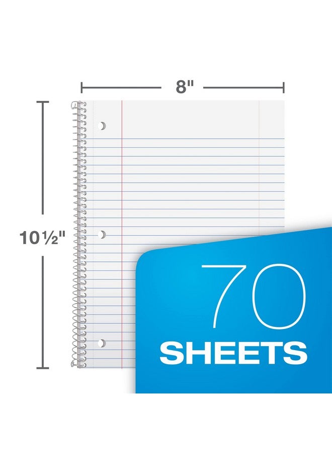 أوكسفورد دفاتر أكسفورد الحلزونية، عبوة من 6 دفاتر حلزونية عريضة الخطوط للمدرسة، مجلة موضوع واحد، ورق واسع الخطوط، 8 × 10-1/2 بوصة، أزرق، أصفر، أحمر، أزرق فاتح، أخضر، وأسود، 70 ورقة (65010) - Image 2