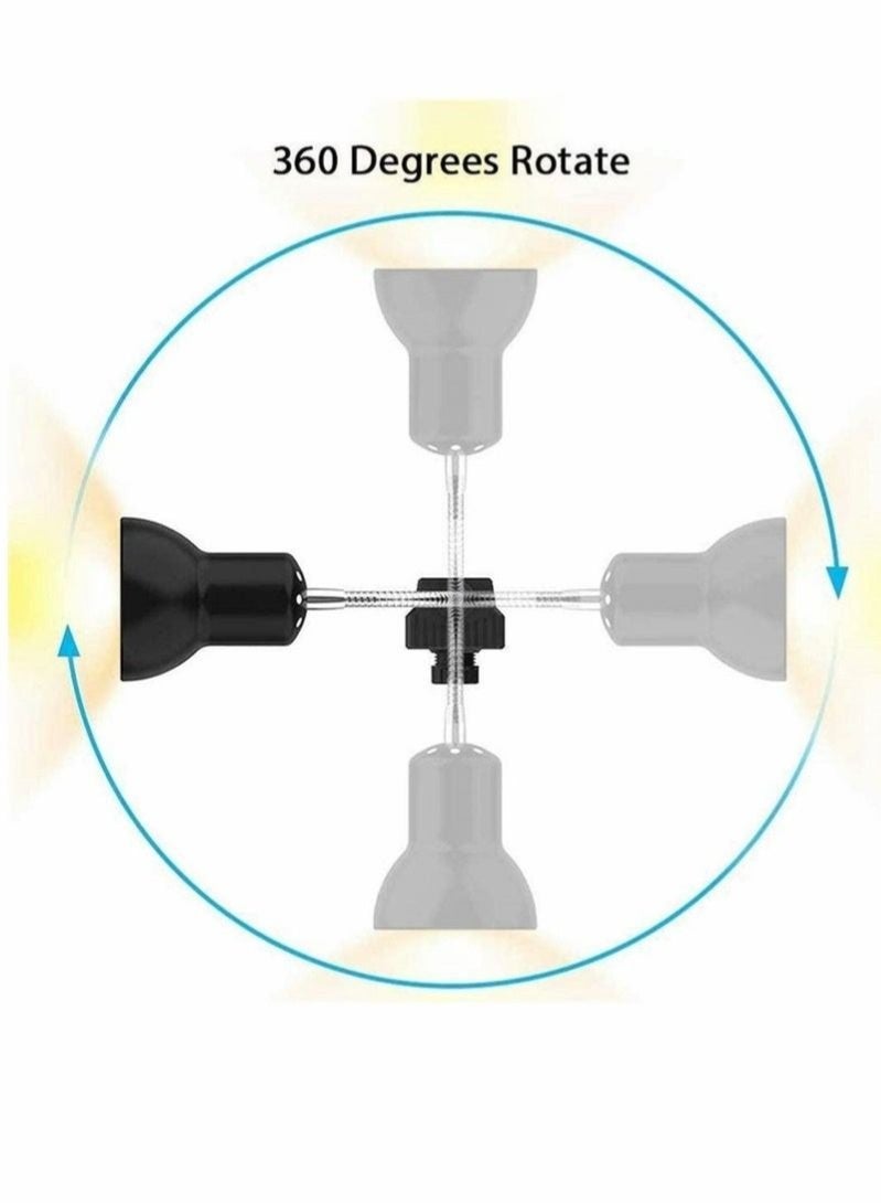 WALALLA UVA/UVB Tortoise Heat Lamp, 50W Clamp-on Reptile Heat Bulb, 360° Adjustable Aquarium Heating Light, E27 Clamp-on Pet Heating Emitter for Reptiles/Amphibians/Lizards/Turtle/Snakes - Image 5