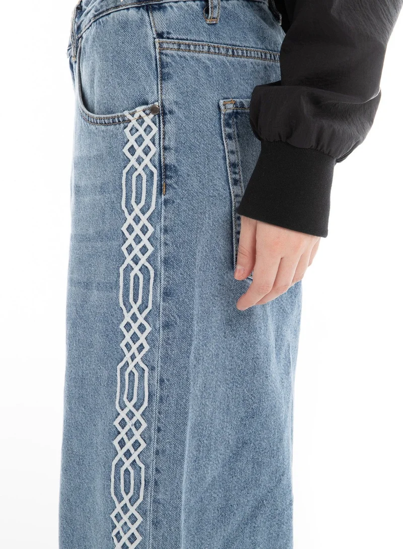Embroidered Denim Jeans