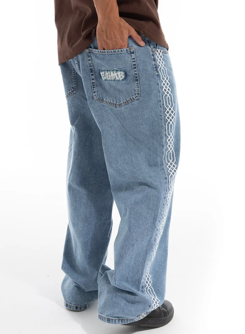 فلاش موب نيشن Embroidered Denim Jeans