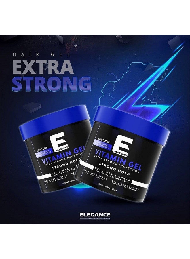 E Elegance Elegance Vitamin Gel, 33.8 Oz, Infused with Vitamin Pro-VB-5, Strong Hold Gel, Maximum Hair Protection and Natural Long Lasting Shine - Image 3