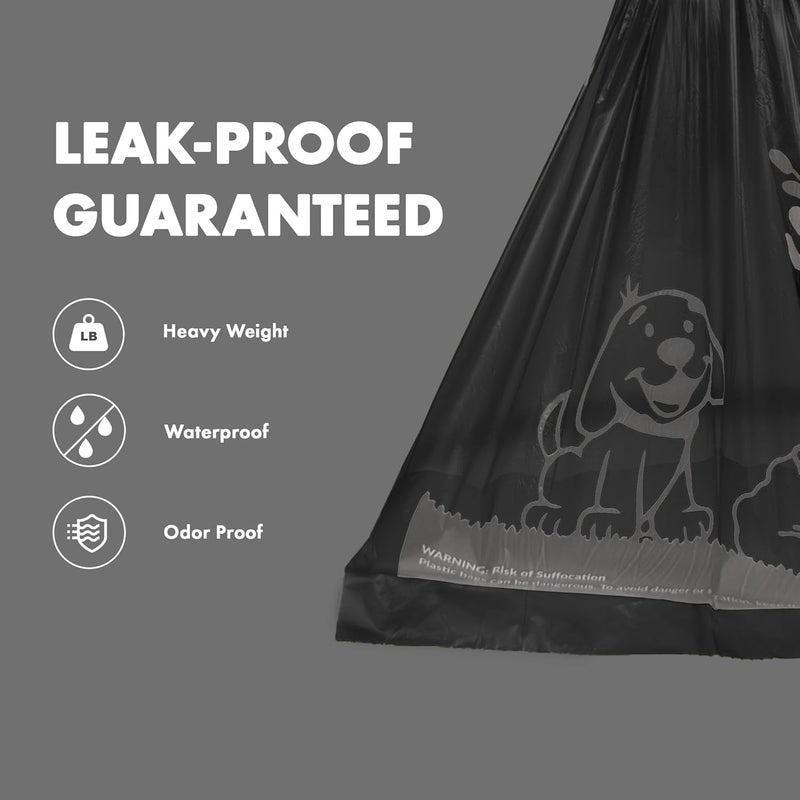 Gorilla Supply Dog Poop Waste Bags with Dispenser and Leash Tie, 9" x 13", Black, 1000 Count - Image 5