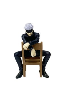 General Jujutsu Battle figurine, anime conjure, sitting, chair, sitting Gojo Satoru, ornament doll model  - Image 1