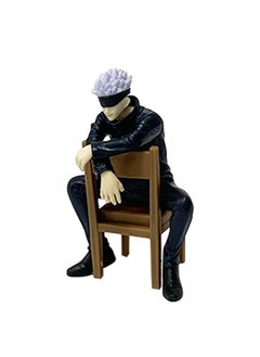 General Jujutsu Battle figurine, anime conjure, sitting, chair, sitting Gojo Satoru, ornament doll model  - Image 2