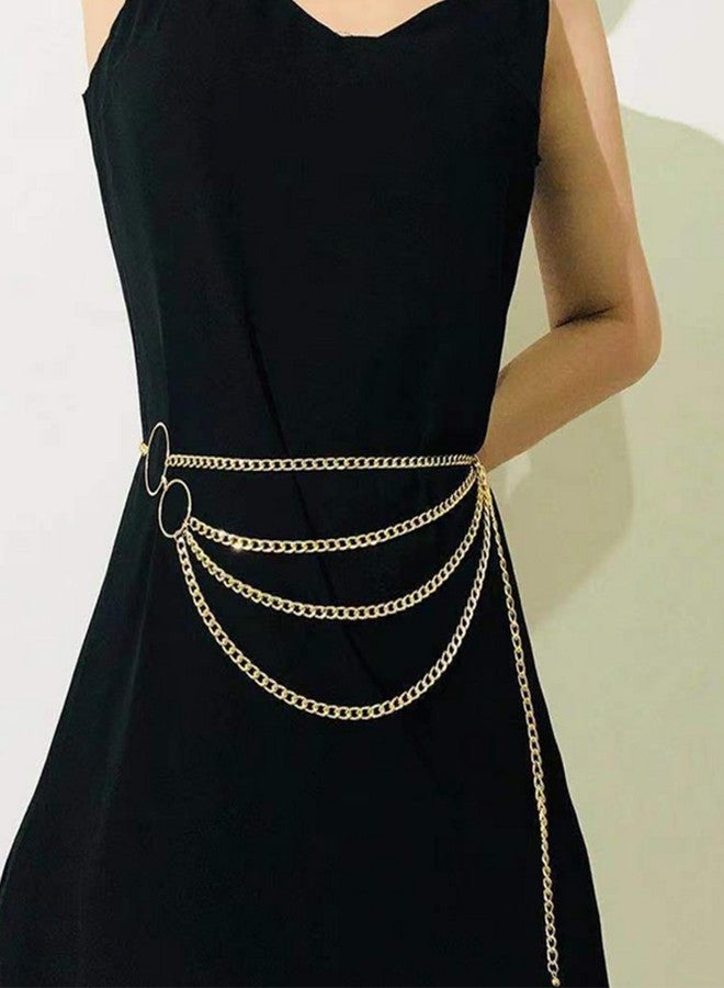 تورنيتو سلسلة خصر معدنية متعددة الطبقات من تورنيتو، مكونة من 6 قطع، بتصميم بوهيمي، مزينة بشرابة طويلة، وسلسلة كوبية سميكة، وسلسلة مجوفة للبطن، قابلة للتعديل، مجوهرات للجسم للنساء - Image 4