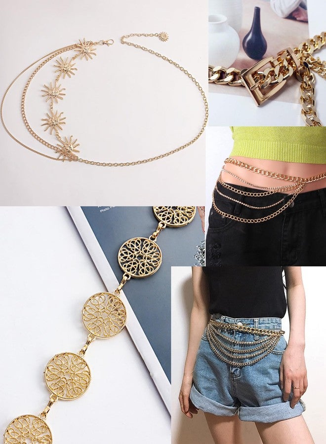 تورنيتو سلسلة خصر معدنية متعددة الطبقات من تورنيتو، مكونة من 6 قطع، بتصميم بوهيمي، مزينة بشرابة طويلة، وسلسلة كوبية سميكة، وسلسلة مجوفة للبطن، قابلة للتعديل، مجوهرات للجسم للنساء - Image 2