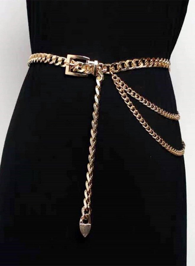 تورنيتو سلسلة خصر معدنية متعددة الطبقات من تورنيتو، مكونة من 6 قطع، بتصميم بوهيمي، مزينة بشرابة طويلة، وسلسلة كوبية سميكة، وسلسلة مجوفة للبطن، قابلة للتعديل، مجوهرات للجسم للنساء - Image 3