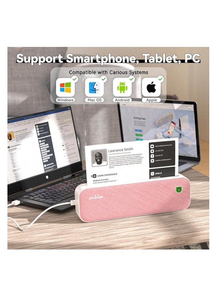 طابعة A4 محمولة بتقنية البلوتوث. متوافق مع أنظمة Android وiOS وأجهزة الكمبيوتر المحمولة، ويدعم عرض الورق مقاس 2 بوصة و3 بوصة و4 بوصة. بدون حبر ومثالي للسفر والدراسة والاستخدام المنزلي - Image 4