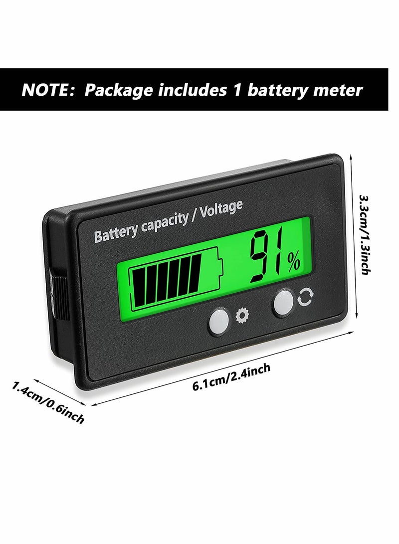 KASTWAVE Battery Indicator, Golf Cart Battery Meter, Front Setting, Switch Key, Battery Capacity Voltage Indicator, Battery Gauge, for Acid, Lithium-ion Detect, 1PCS (Green) - Image 2