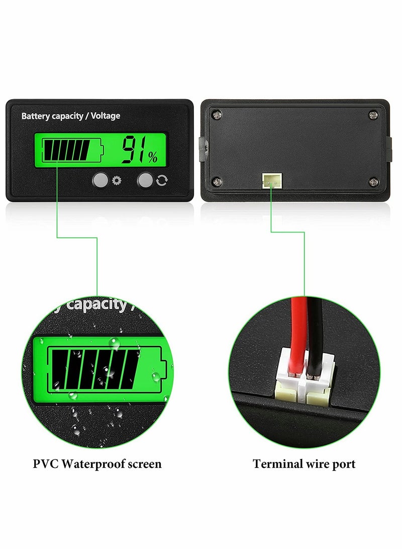 KASTWAVE Battery Indicator, Golf Cart Battery Meter, Front Setting, Switch Key, Battery Capacity Voltage Indicator, Battery Gauge, for Acid, Lithium-ion Detect, 1PCS (Green) - Image 4