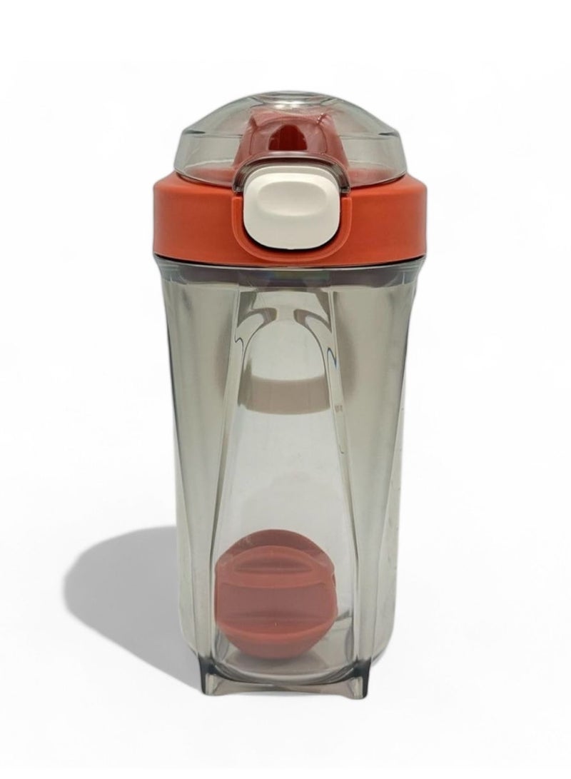QSHOP Protein Shaker Water Bottle for Protein Supplements & Smoothies, Premium Quality Plastic for Protein Drinks, Designed with Mixing Ball for Smooth, Clump Free & Leak-Proof Shakes  - Image 1