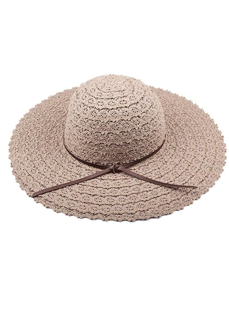 DUNISO Summer Beach Sun Hats For Women Foldable Floppy Travel Packable UV Hat Cotton Wide Brim Fashion Hat, One Size - Image 2