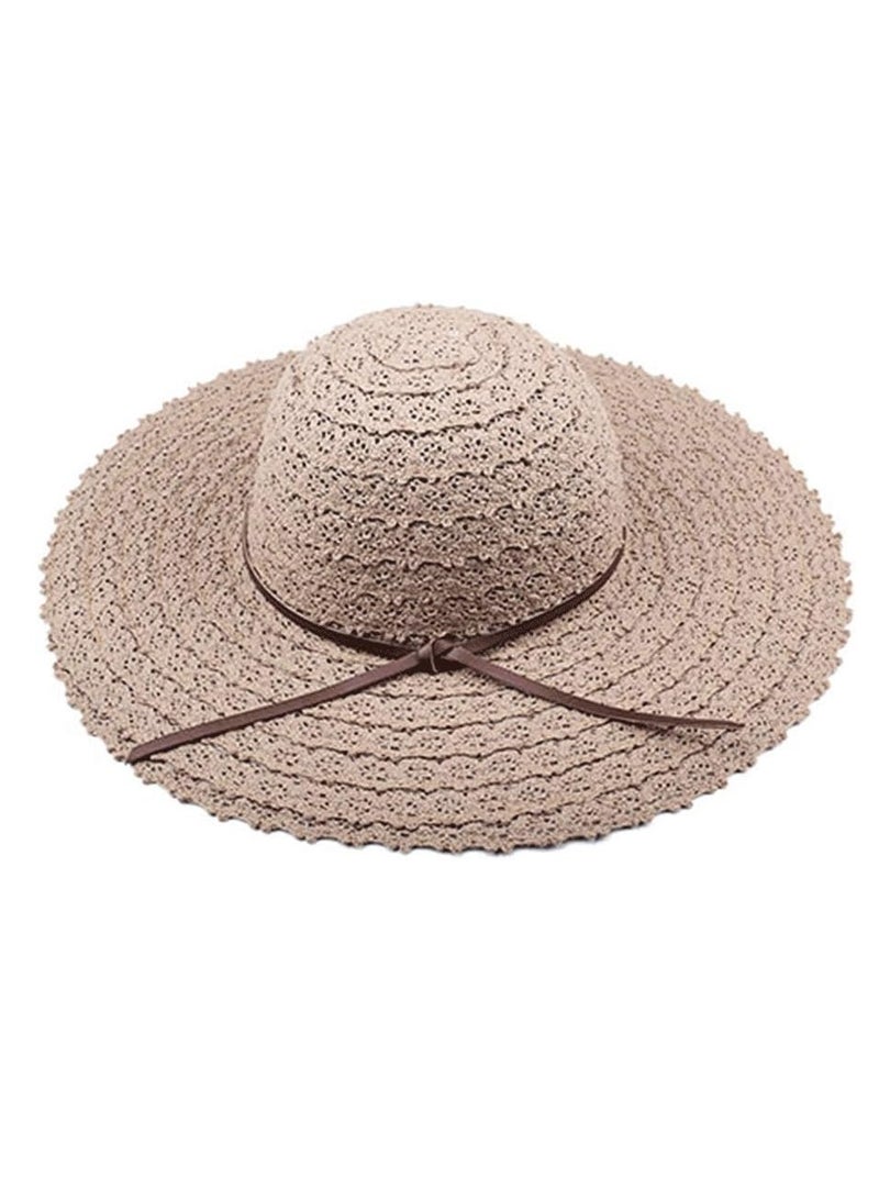 DUNISO Summer Beach Sun Hats For Women Foldable Floppy Travel Packable UV Hat Cotton Wide Brim Fashion Hat, One Size - Image 4