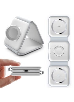 3 in 1 Foldable Wireless Charger, Magnetic Fast Wireless Charging Pad, Compatible with iPhone 14/13/12/SE/11, Samsung Galaxy, Apple Watch, AirPods Pro