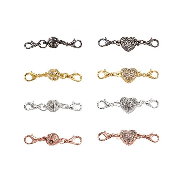 8Mm Round Ball Magnet Buckle Pearl Magnetic Buckle Flower Shape Magnetic Buckle Diamond Bracelet Buckle Necklace Buckle - Image 1