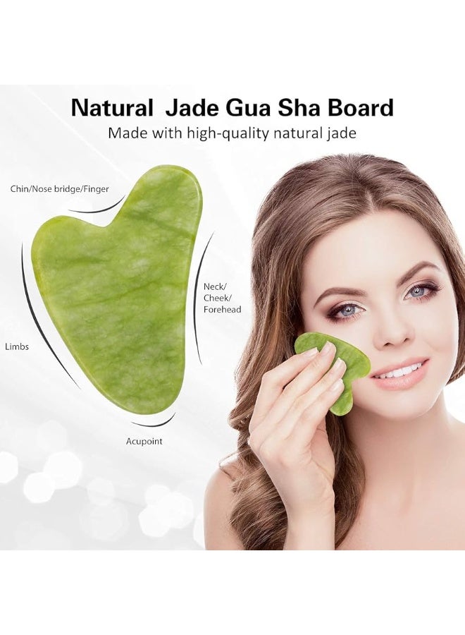 حجر غوا شا، حجر غوا شا الطبيعي الأخضر - تدليك الكشط سر الجمال الطبيعي والعناية العميقة بالبشرة التجاعيد - مكافحة الشيخوخة - Image 4