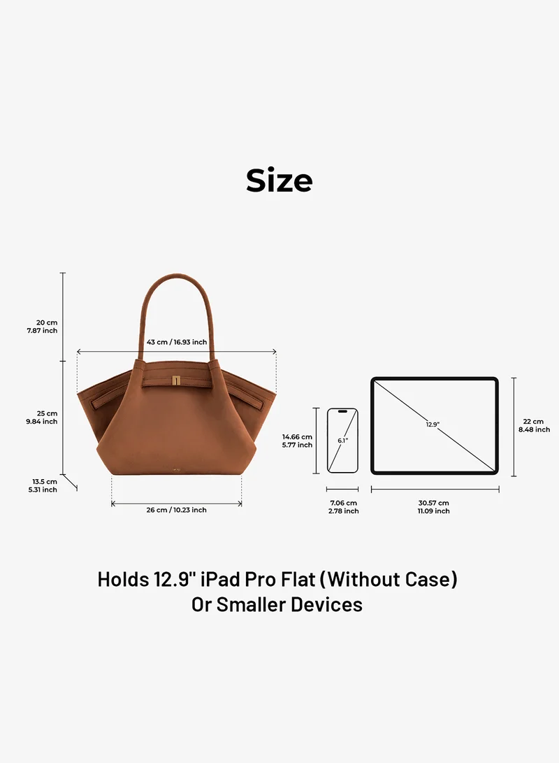 JW PEI brown Hana Medium Faux Suede Tote Bag for Women | Best Price UAE