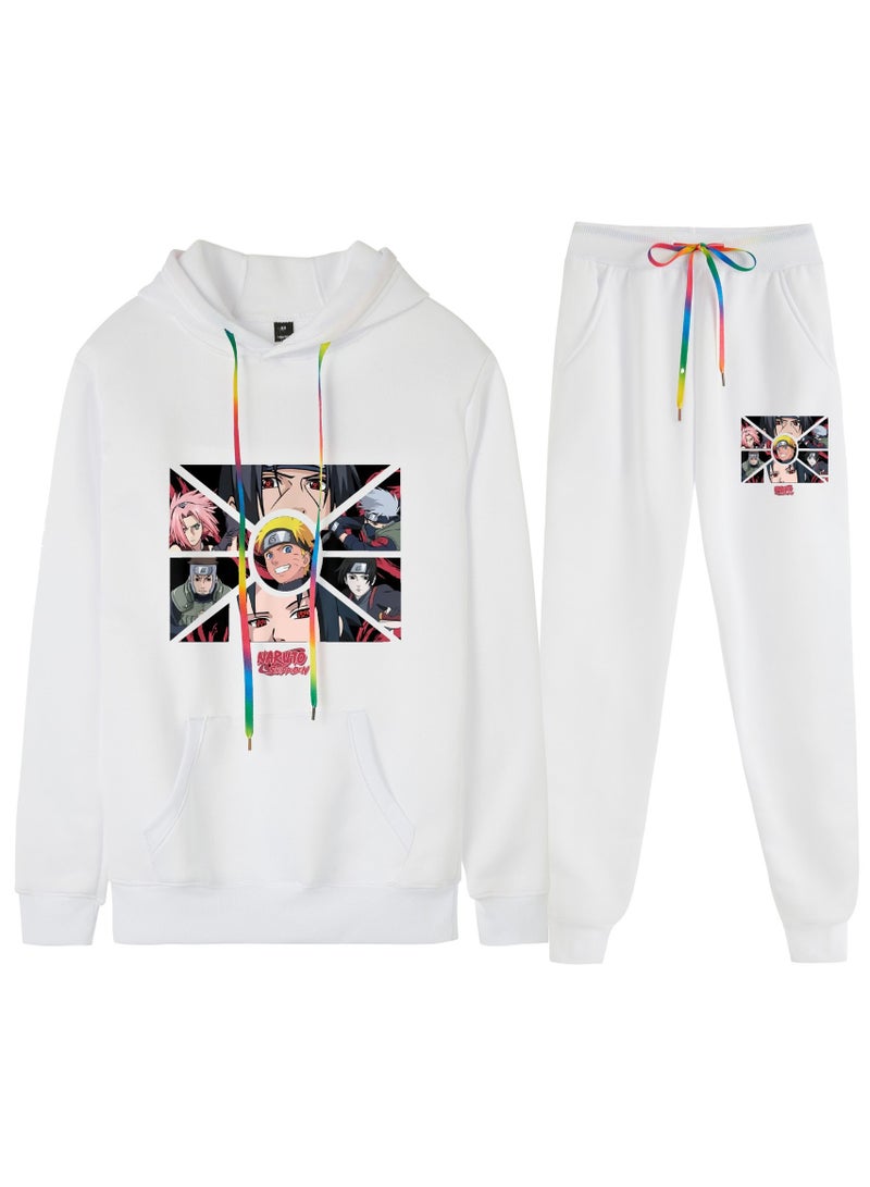 KUYING Naruto Anime Printed Fashion Men's and Women's Hooded Hooded Hoodie Set  - Image 1