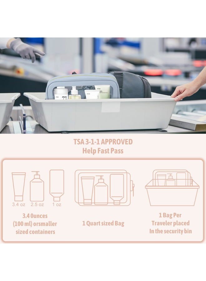 YOPCDJ 5PCS Clear Toiletry Bag,TSA Approved Travel Makeup Pouch with Zipper for Cosmetics and Toiletries，Diaper Bag Organizer Pouch Set，Women's Purse Organizer and Clear Car Bag - Image 5