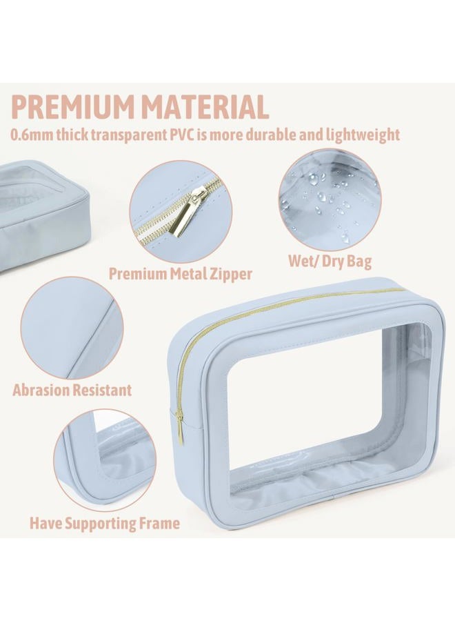YOPCDJ 5PCS Clear Toiletry Bag,TSA Approved Travel Makeup Pouch with Zipper for Cosmetics and Toiletries，Diaper Bag Organizer Pouch Set，Women's Purse Organizer and Clear Car Bag - Image 4