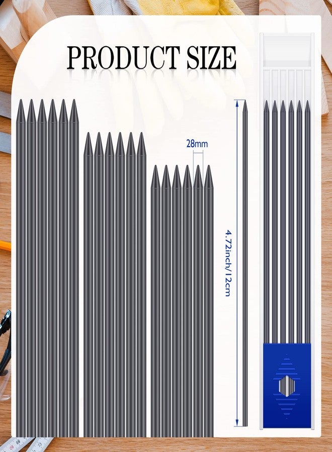Spakon 60 Pcs 2.8mm Lead Refill Carpenter Construction Pencils Marker Lead Refills Dry Mechanical Woodworking Pencil Tools for Writing Drawing Drafting (Black) - Image 4