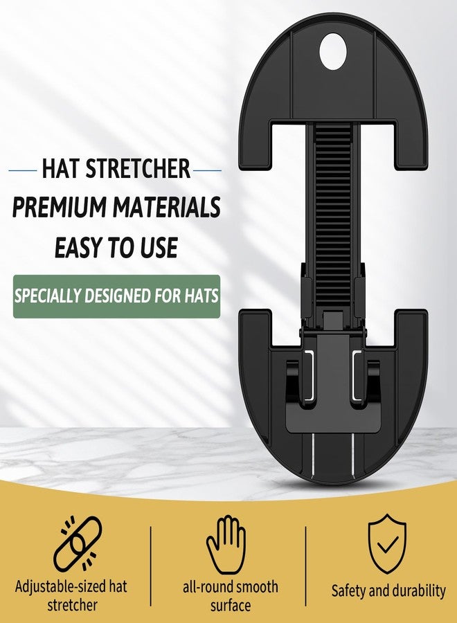 Eiito Hat Stretcher for Fitted Hats, Cowboy Hats Stretcher Fitted Hat 7 to 8 1/2, Adjustable CapSlide Rail Stretcher Fits All Caps Black - Image 2