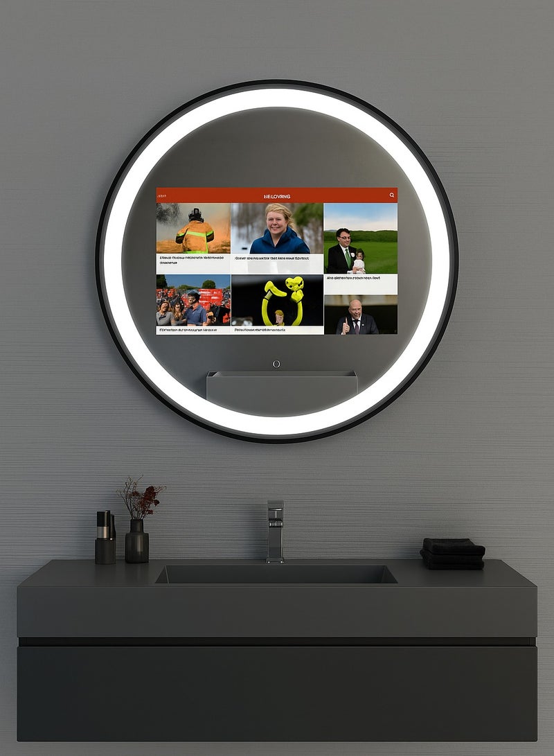 La Perle Technology Smart Mirror Android Wi-Fi Touch Screen with TV round shape 60cm - Image 5