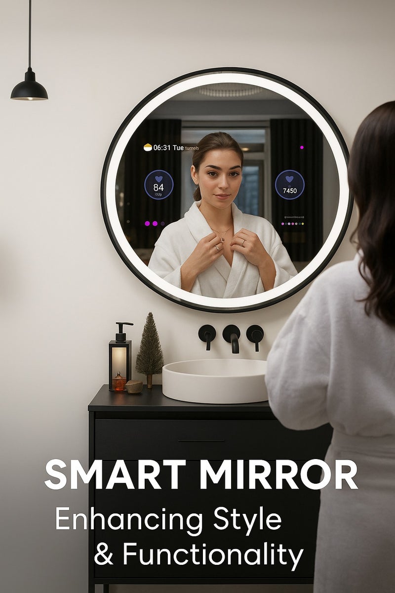 La Perle Technology Smart Mirror Android Wi-Fi Touch Screen with TV round shape 60cm - Image 3