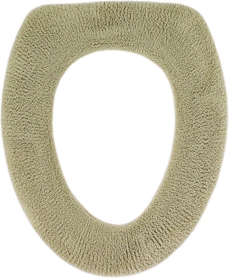 Warm-n-Comfy Soft Toilet Seat Cover - Plush & Thick Fabric Toilet Seat Warmer for Round & Elongated 14x18" Toilet Seats - Reusable, Washable, Easy-Install - Gift-Ready Packaging - Eucalyptus Green - Image 1