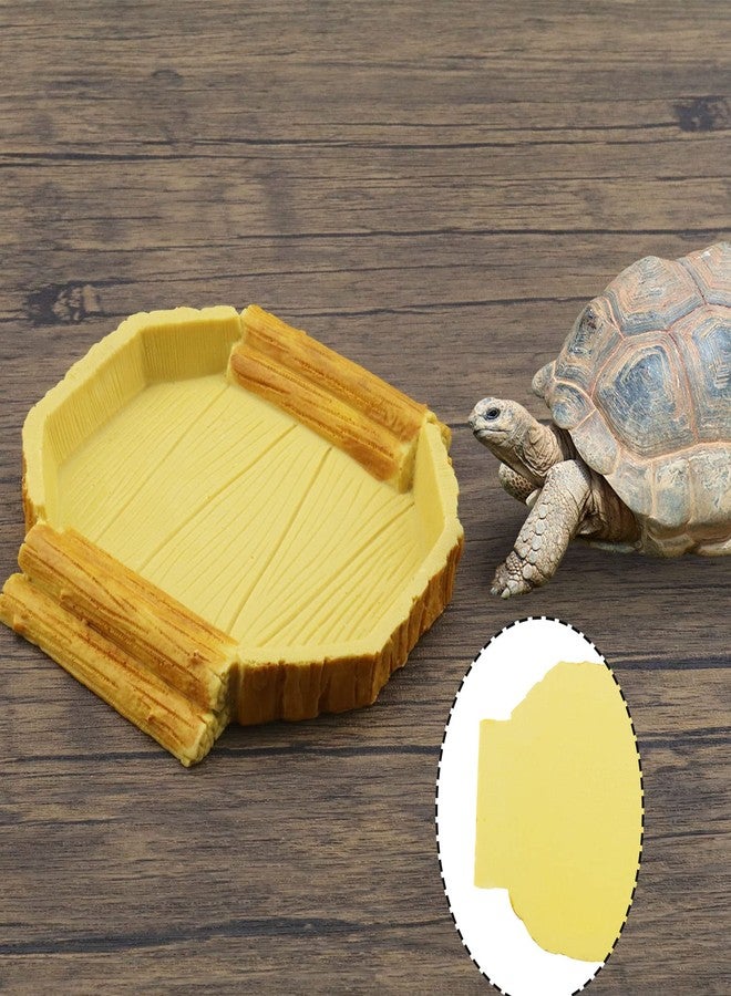 Micro Traders Reptile Water Bowl Resin Food Dish Bearded Dragon Feeding Tray for Chameleon Turtle Lizard Gecko Spider Amphibian Supplies 14.7x14x2cm - Image 3