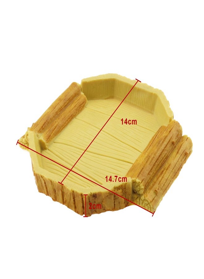Micro Traders Reptile Water Bowl Resin Food Dish Bearded Dragon Feeding Tray for Chameleon Turtle Lizard Gecko Spider Amphibian Supplies 14.7x14x2cm - Image 4