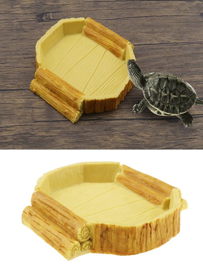 Micro Traders Reptile Water Bowl Resin Food Dish Bearded Dragon Feeding Tray for Chameleon Turtle Lizard Gecko Spider Amphibian Supplies 14.7x14x2cm - Image 2