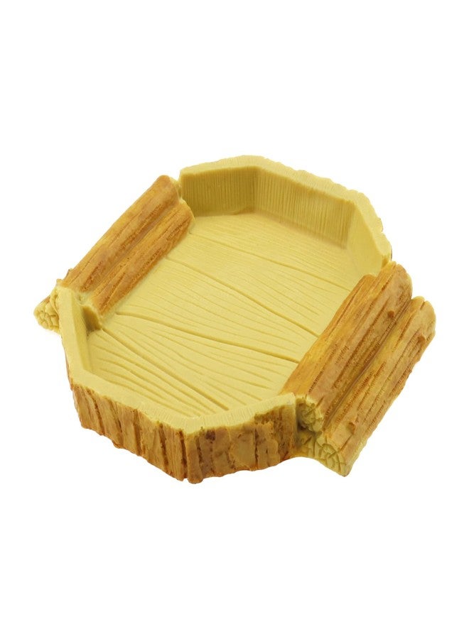 Micro Traders Reptile Water Bowl Resin Food Dish Bearded Dragon Feeding Tray for Chameleon Turtle Lizard Gecko Spider Amphibian Supplies 14.7x14x2cm - Image 1