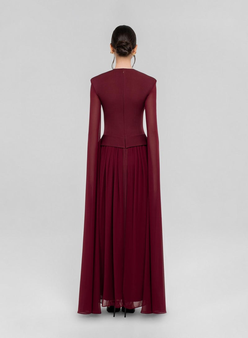 CHASE Pleated Draped Sleeve Maxi Dress - Image 2