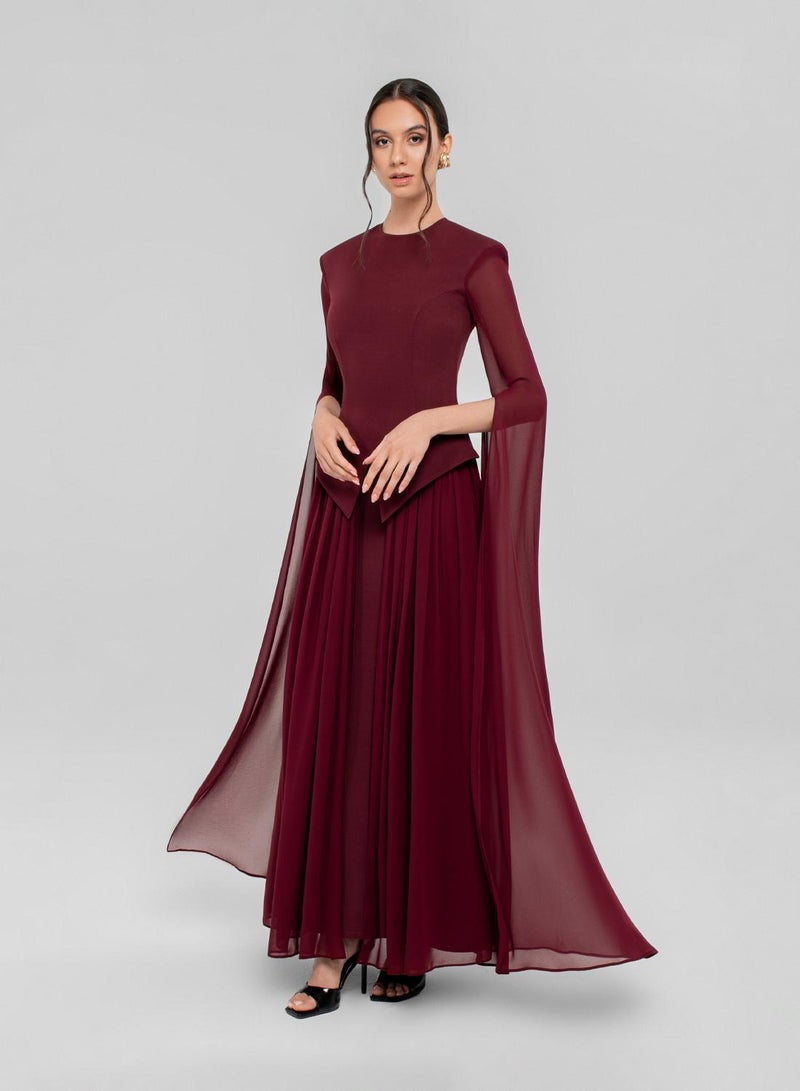 CHASE Pleated Draped Sleeve Maxi Dress - Image 4