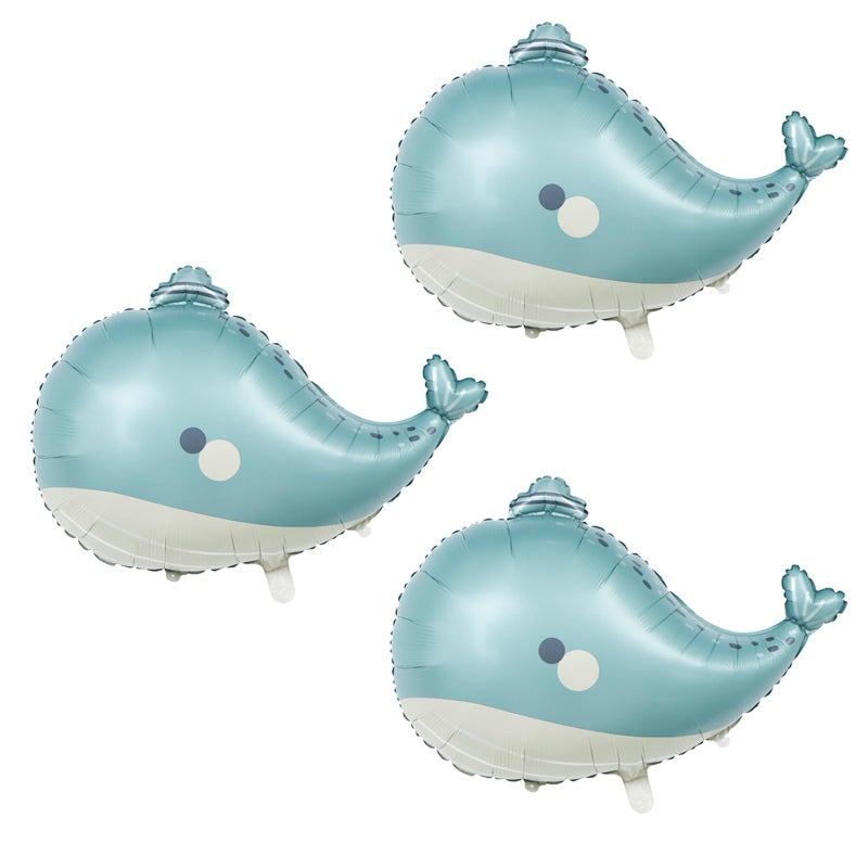 Villorem Whale Balloons Ocean Themed Party Decorations Matte Whale Foil Balloons for Birthday Baby Shower Supplies 3Pcs - Image 3
