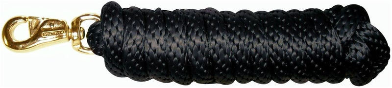 Hamilton Extra Heavy Poly Rope Lead with Bull Snap Black 58 Thick x 10 Long