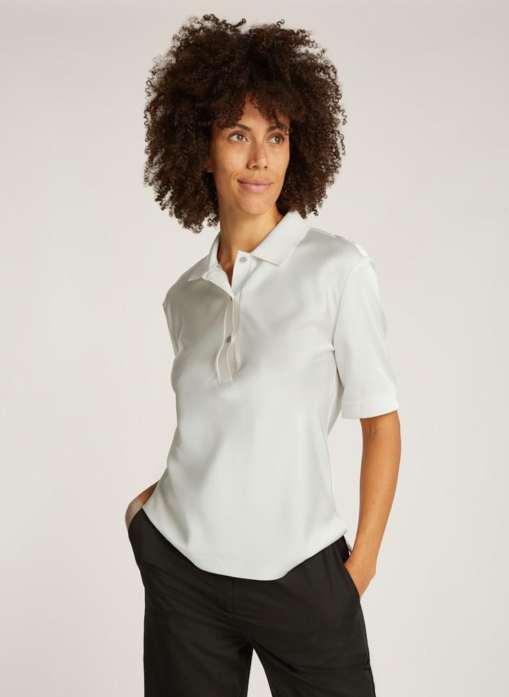 CALVIN KLEIN Button Detail Knitted Polo T-Shirt  - Image 1