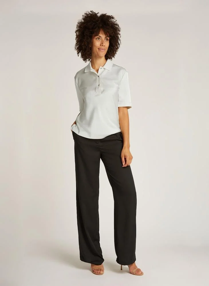 كالفن كلاين Button Detail Knitted Polo T-Shirt