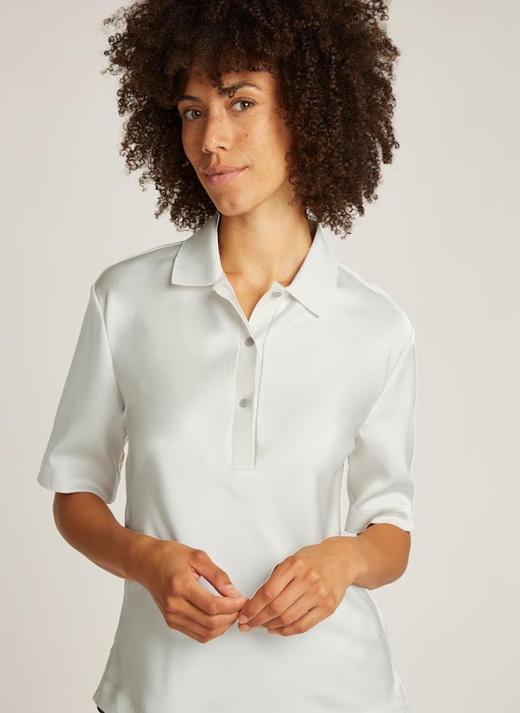 CALVIN KLEIN Button Detail Knitted Polo T-Shirt  - Image 3