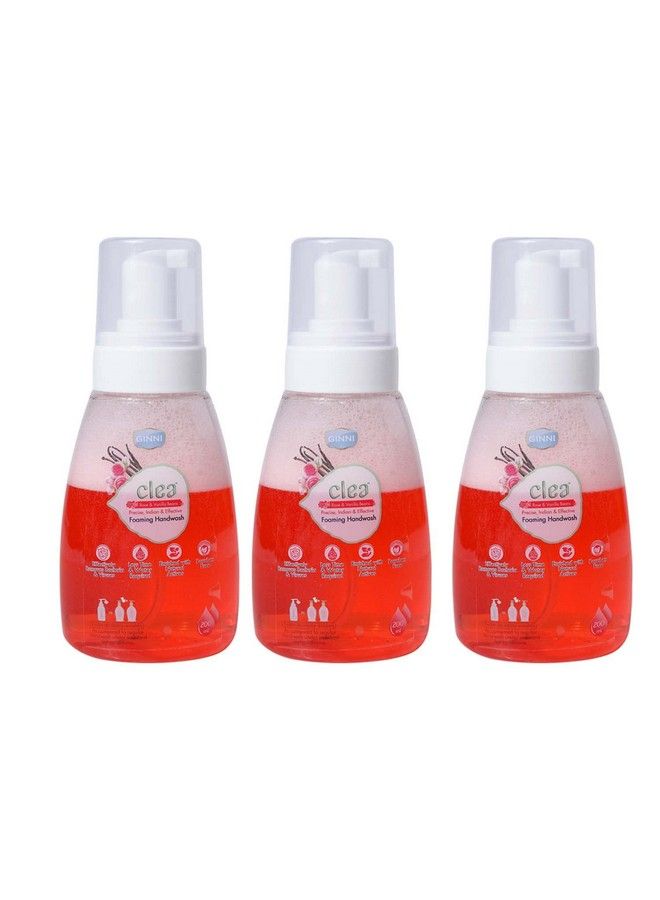 CLEA Germ Protection Liquid Handwash Bottle ; Hydrating Foaming Hand Wash 200Ml (Rosevanilla Beans Pack Of 3) - Image 1