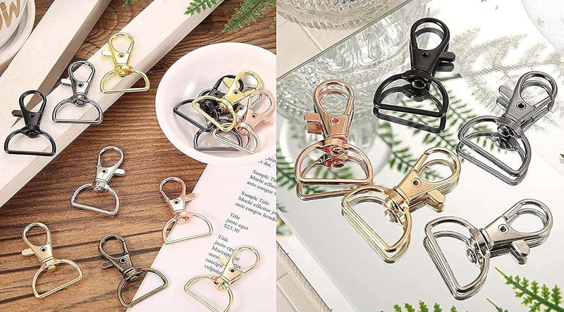 DIY Crafts DIY DIYC15690 Crafts Swivel Snap Hooks and D Rings Metal Swivel Lanyard Snap Hook Slide Buckle for Keychain Lanyard Crafts Supplies 6 Pcs Slide Buckles Chrome Silver  - Image 3