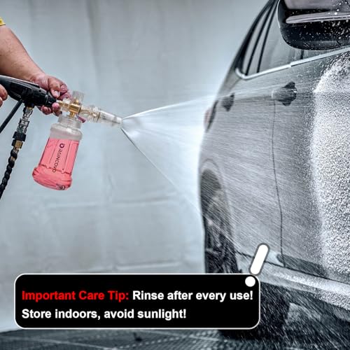Raincovo Foam Cannon for Pressure Washer, Snow Clear Foam Cannon for Car Wash, Stainless Steel Filter, Adjustable Nozzle with M22 and 1/4 Inch Quick Connect, Additional 1.1 mm Orifice Nozzle - Image 2